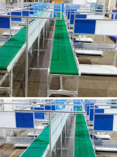 Industrial Assembly Line Conveyor and Work Station Table Manufacturer in Pune | Vedant Industries